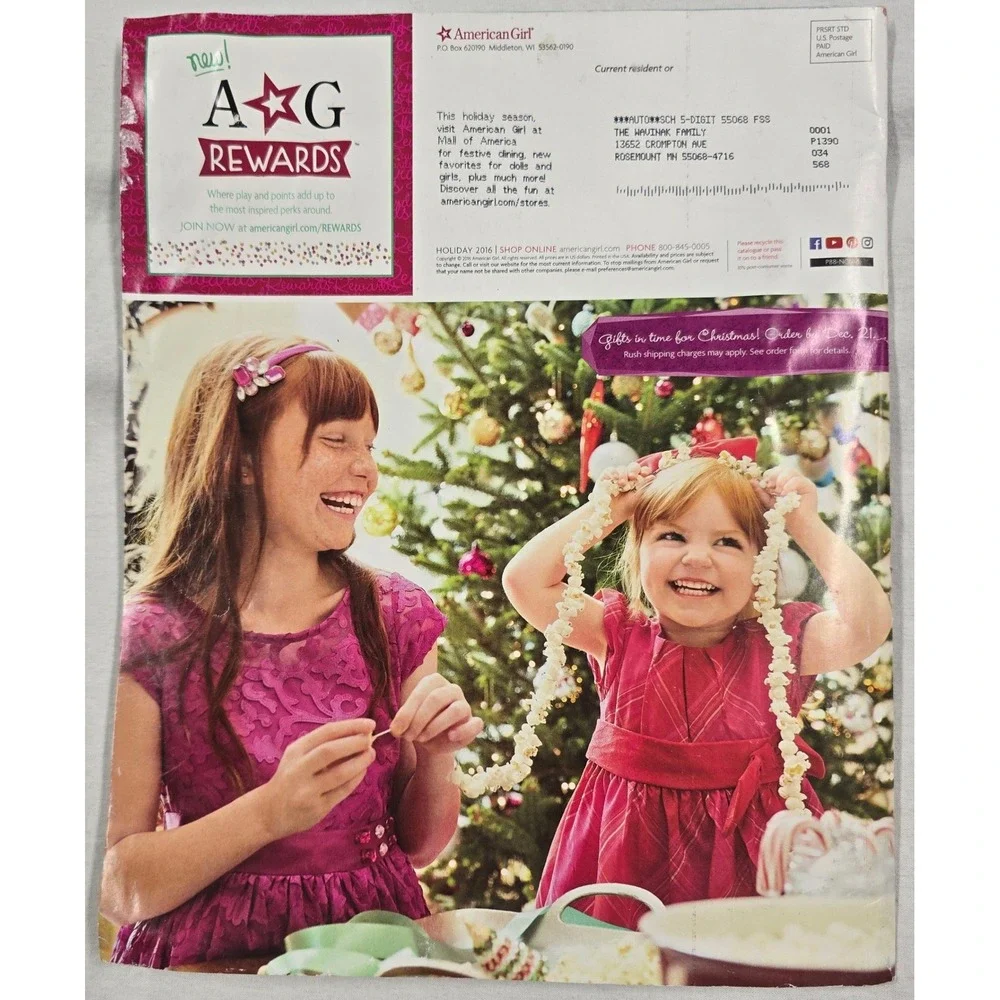 American Girl Holiday 2016 Catalog Joy to Every Girl Doll Magazine Christmas